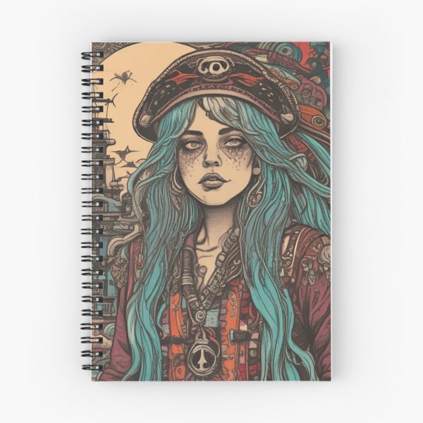 Item preview, pirate woman, psychedelic, retro, 70s, illustration, designed and sold by diulid.