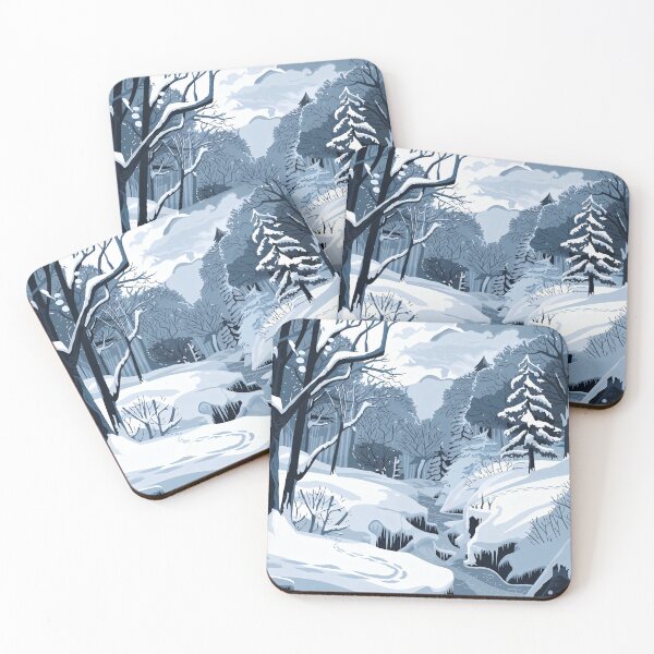 Item preview, Peaceful Winter Forest Scene with Snowy Stream designed and sold by ZetaDream.