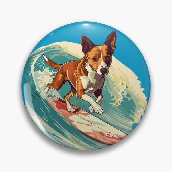 Item preview, Surfing Basenji designed and sold by VelvetRoom.