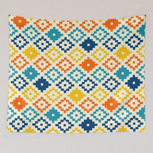 Item preview, Simple colorful pixel Aztec diamonds designed and sold by Dana Du.