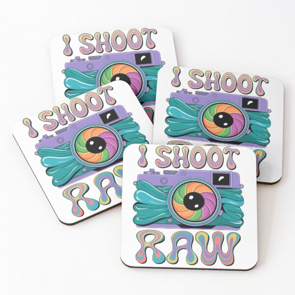 Item preview, I Shoot RAW Psychedelic Camera T-Shirt Design designed and sold by Simplehue.