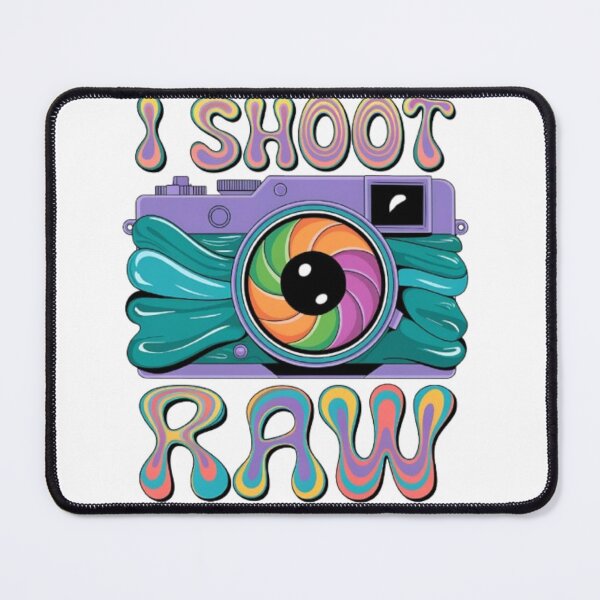 Item preview, I Shoot RAW Psychedelic Camera T-Shirt Design designed and sold by Simplehue.