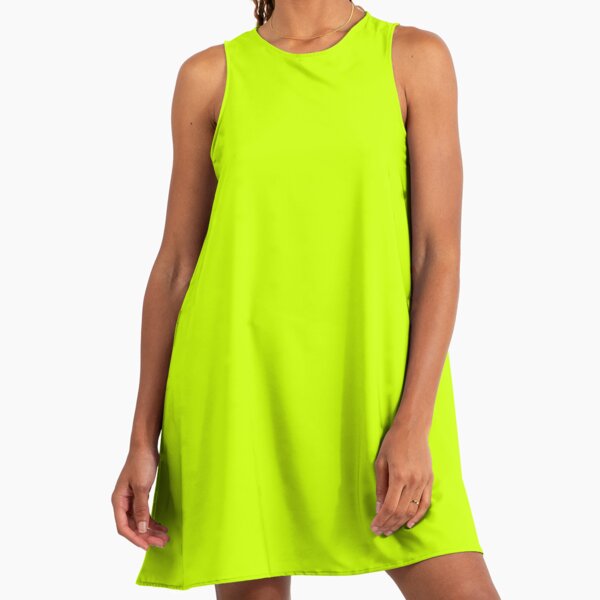 Fluorescent Yellow Yellow A-Line Dress Fluorescent Yellow Yellow A-Line Dress