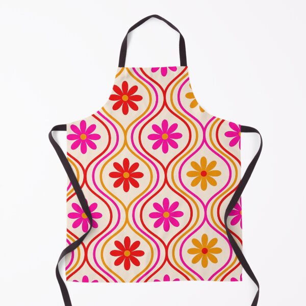 Item preview, Retro Orange, Red and Pink Flowers on Vintage Ogee Pattern  designed and sold by Yasminepatterns .