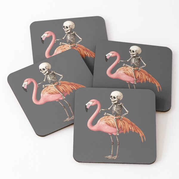 Item preview, Skeleton Riding Pink Flamingo designed and sold by VelvetRoom.