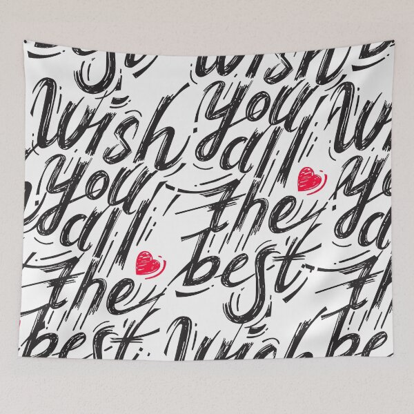 Item preview, Wish You All The Best Stylish Hand Written Text in Black and Red Colors designed and sold by Wiggly Lines.
