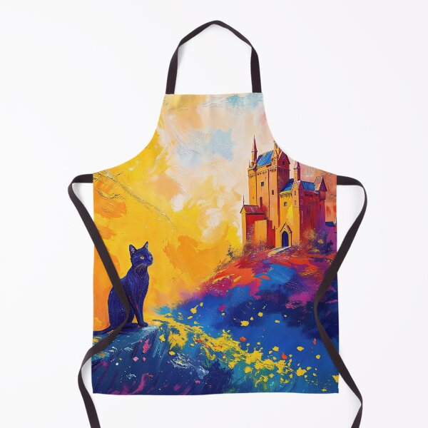 Item preview, Feline Silhouette Overlooking Dreamy Castle designed and sold by blackhalt.