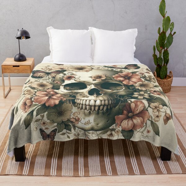 Item preview, Vintage botanical skull art designed and sold by Dominika Farkašová.