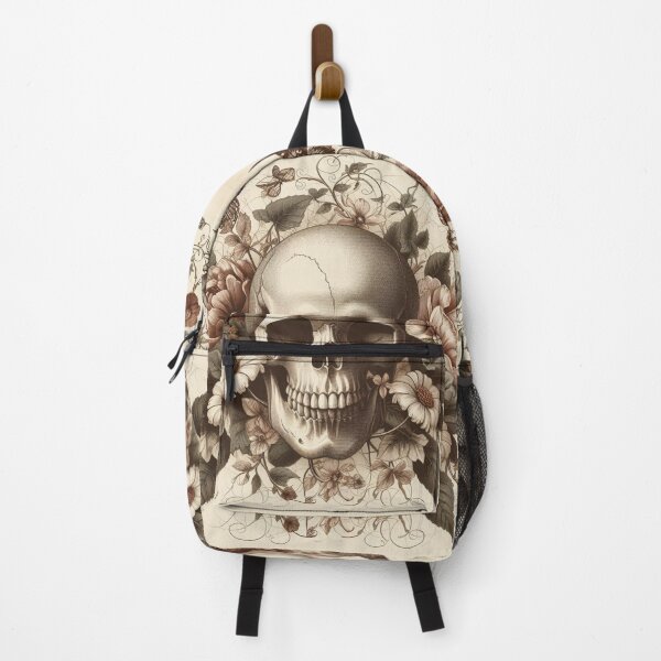 Item preview, skull with blooming flowers designed and sold by Dominika Farkašová.