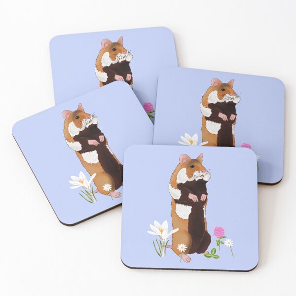 Item preview, European hamster in a flower filled meadow (lilac) designed and sold by Naty Design Prague.