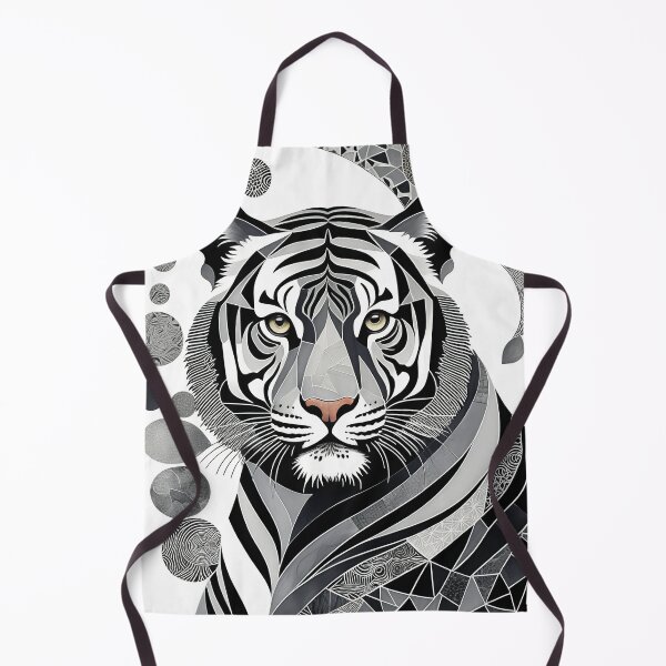 Item preview, Tiger Black & White Abstract Vintage Zentangle Art designed and sold by Witty Shirts.
