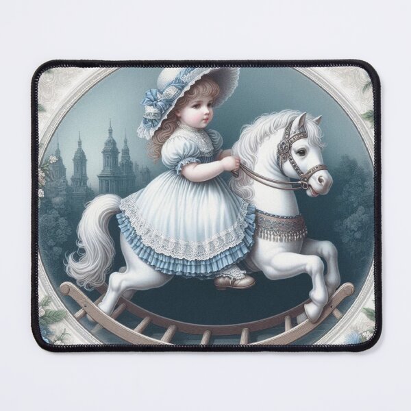 Item preview, Elegant Child on a Vintage Rocking Horse Toy designed and sold by freackly.