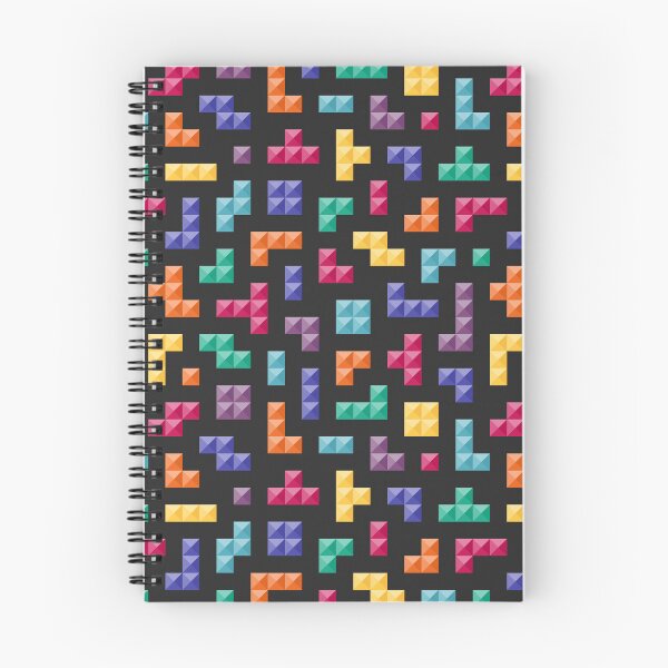 Item preview, Retro colorful 3D Tetris bricks black designed and sold by Dana Du.
