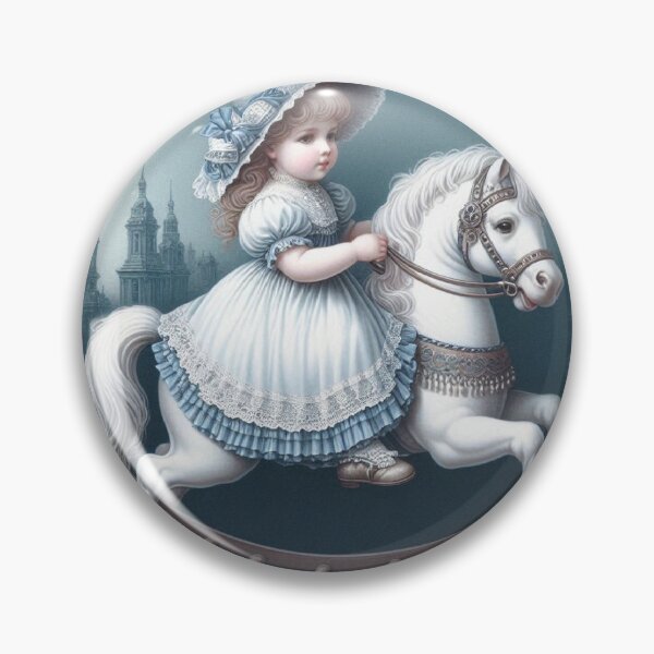 Item preview, Elegant Child on a Vintage Rocking Horse Toy designed and sold by freackly.