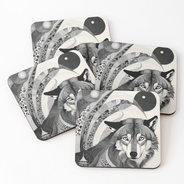 Item preview, Wolf Black & White Abstract Vintage Zentangle Art designed and sold by Witty Shirts.