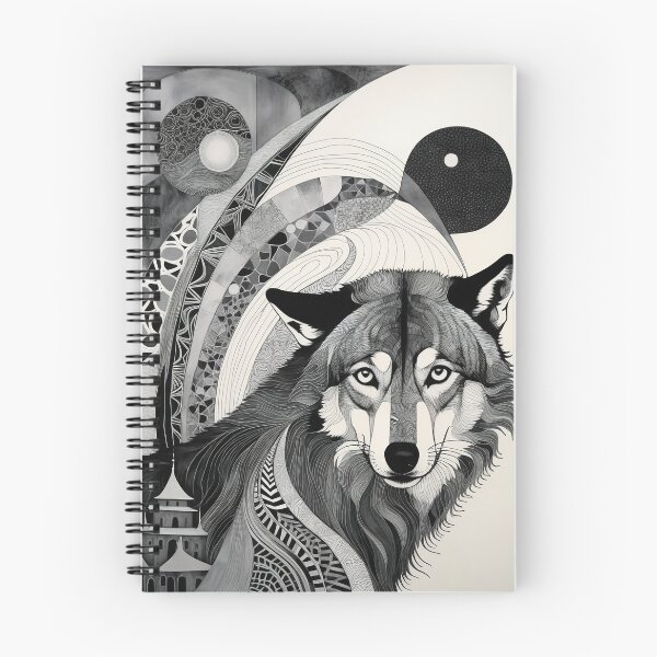 Item preview, Wolf Black & White Abstract Vintage Zentangle Art designed and sold by Witty Shirts.