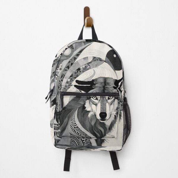 Item preview, Wolf Black & White Abstract Vintage Zentangle Art designed and sold by Witty Shirts.
