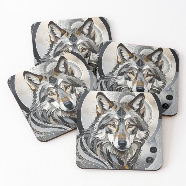 Item preview, Wolf Black & White Abstract Vintage Zentangle Art designed and sold by Witty Shirts.