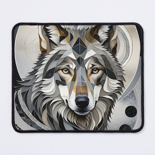 Item preview, Wolf Black & White Abstract Vintage Zentangle Art designed and sold by Witty Shirts.