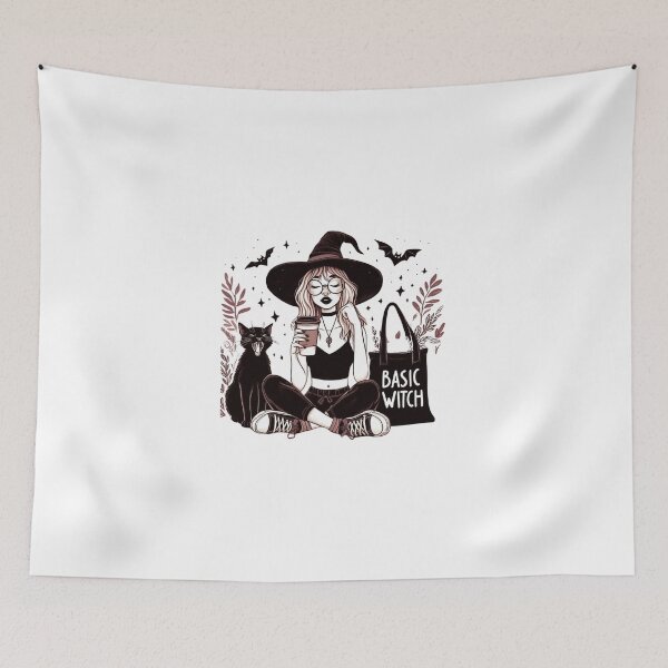 Item preview, Basic Witch Halloween Tee with Woman, Pumpkin, and Bats designed and sold by harmzk90.