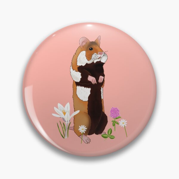 Item preview, European hamster in a flower filled meadow (peach bud) designed and sold by Naty Design Prague.