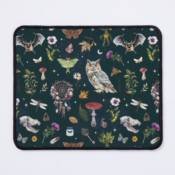 Item preview, WITCHCORE FALL with Owl Bat Luna Moth Mushrooms Poisonous Plants & Autumn Leaves designed and sold by Fairymeshop.