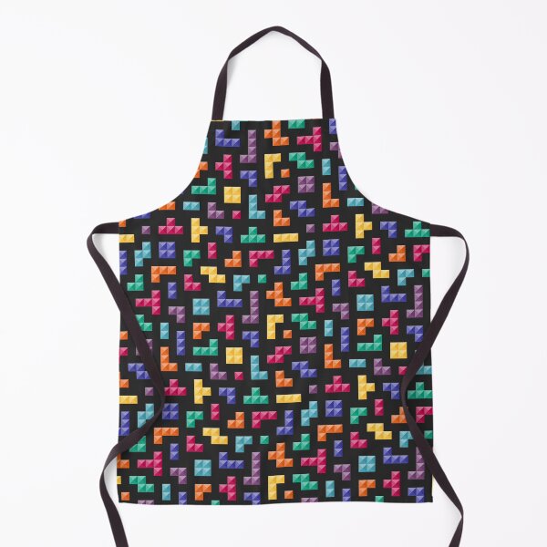 Item preview, Retro colorful 3D Tetris bricks black designed and sold by Dana Du.