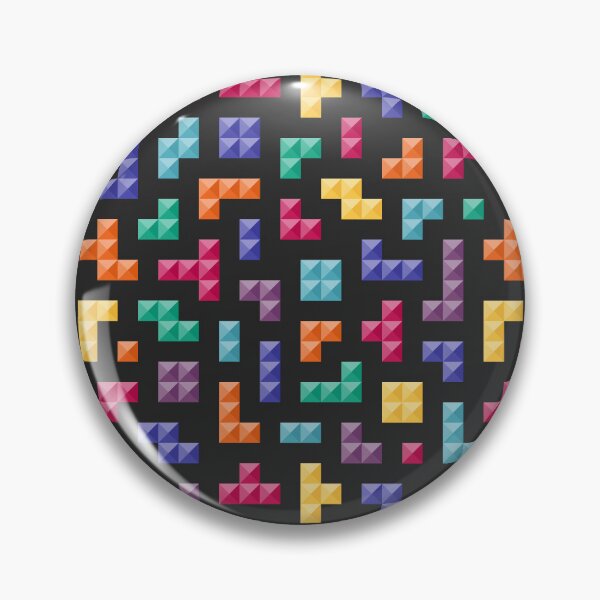 Item preview, Retro colorful 3D Tetris bricks black designed and sold by Dana Du.