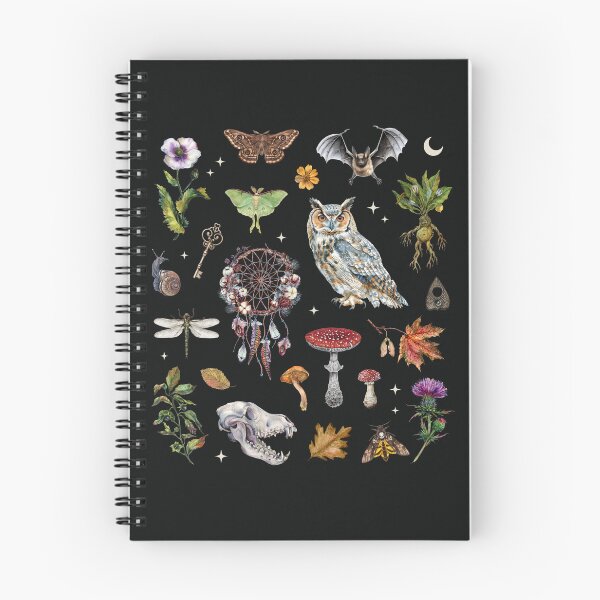 Item preview, WITCHCORE FALL with Owl Bat Luna Moth Mushrooms Poisonous Plants & Autumn Leaves designed and sold by Fairymeshop.