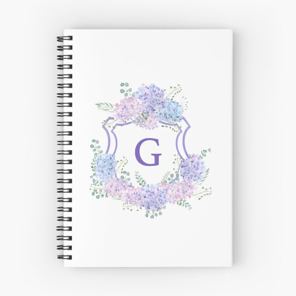 Item preview, purple blue pink hydrangea alphabet letter G arts  designed and sold by ColorandColor.