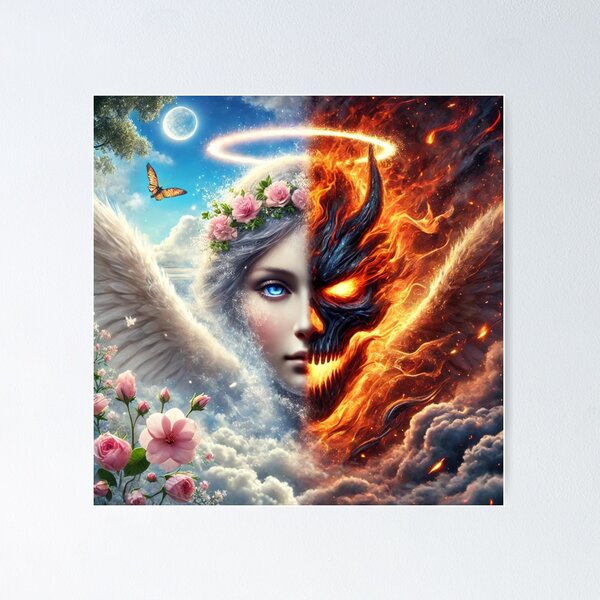 Item preview, The Battle Within: Angelic Purity vs Fiery Chaos designed and sold by Meta2Physical.
