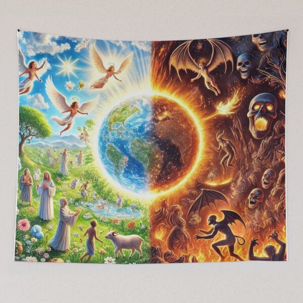 Item preview, Earthly Paradise vs Infernal Chaos: The Duality of Good and Evil designed and sold by Meta2Physical.