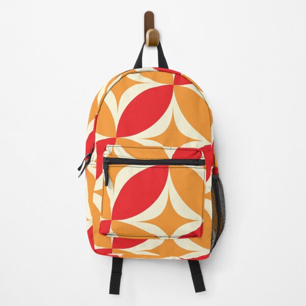 Item preview, Mid century modern Starbursts on Orange and Red Circles designed and sold by Yasminepatterns .
