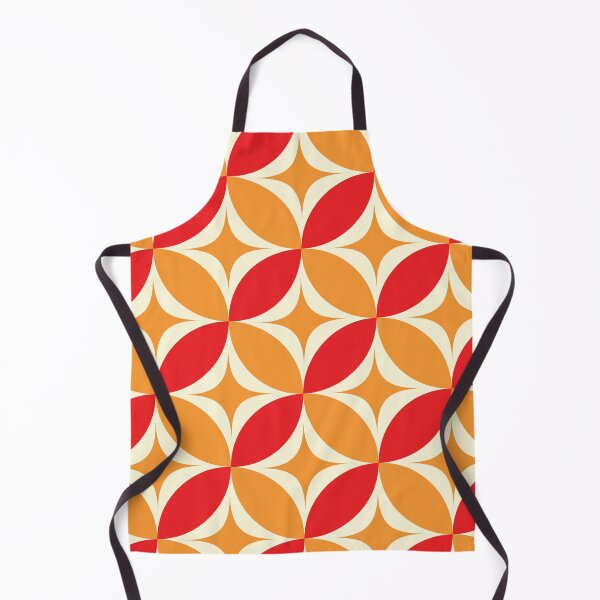 Item preview, Mid century modern Starbursts on Orange and Red Circles designed and sold by Yasminepatterns .