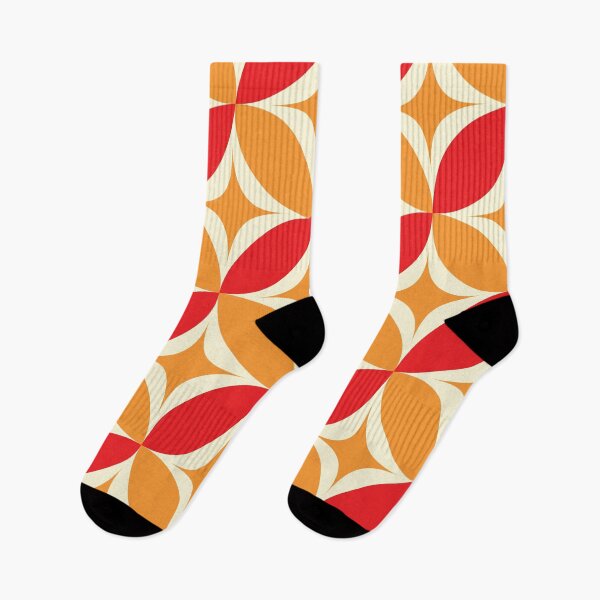 Item preview,  Mid century modern Starbursts on Orange and Red Circles  designed and sold by Yasminepatterns .