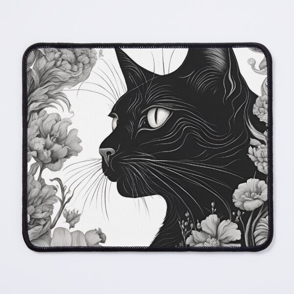 Item preview, Black cat cover with a floral autumn pattern in bright colors. designed and sold by Catophile.
