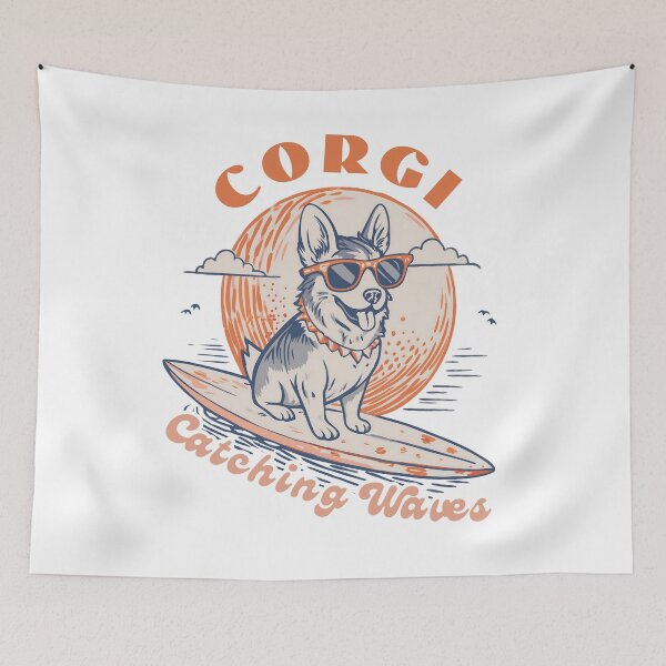 Item preview, Corgi Catching Waves designed and sold by Artepilo.