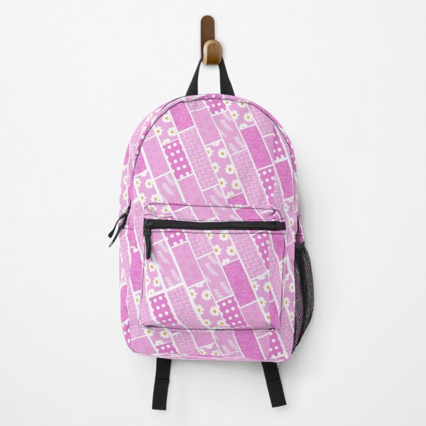 Item preview, Bright Pink and white and flower tape inspired diagonal pattern pinkish designed and sold by ReynoldsFun.