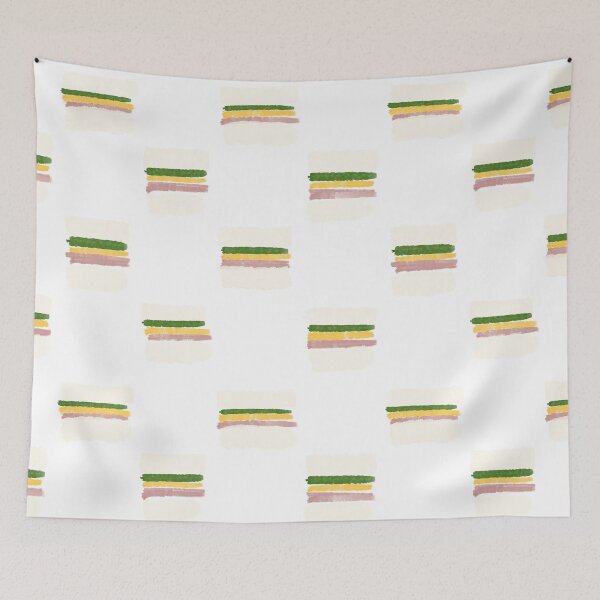 Item preview, abstract mini sandwiches ham cheese appetizer pattern  designed and sold by LemonPig29.