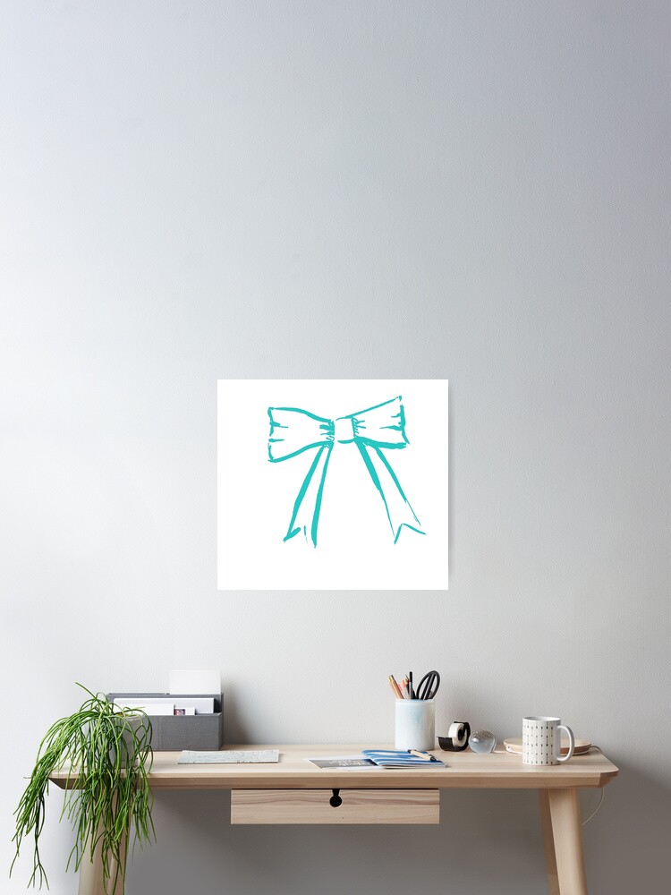 Hanging Bow Aquamarine Poster