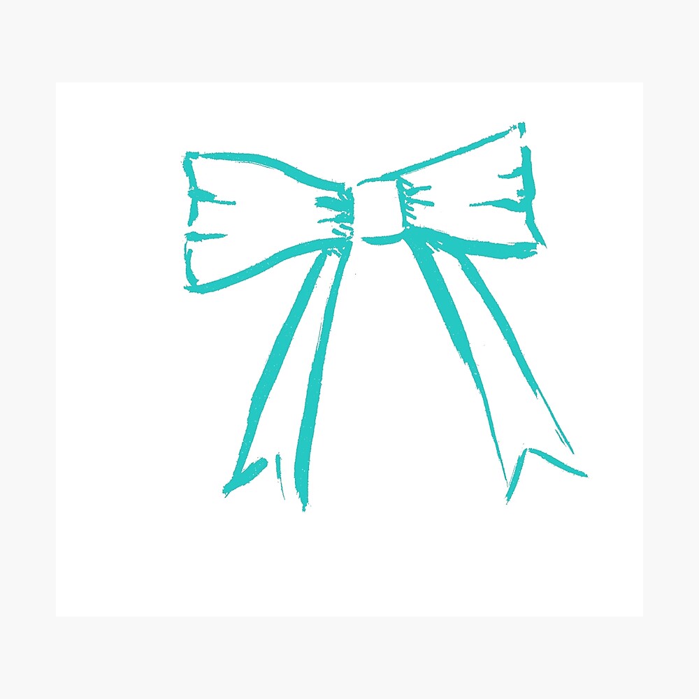 Hanging Bow Aquamarine Poster