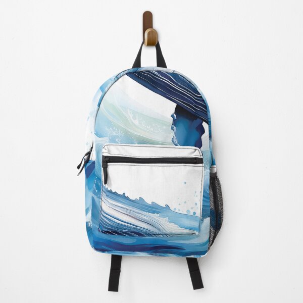 Item preview, An abstract design of the sea and ocean waves that features a blue whale. designed and sold by HEMRO.