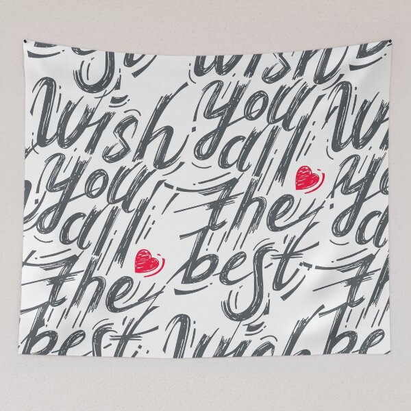 Item preview, Wish You All The Best Gray Color Stylish Hand Written Text in Gray and Red on White Back designed and sold by Wiggly Lines.