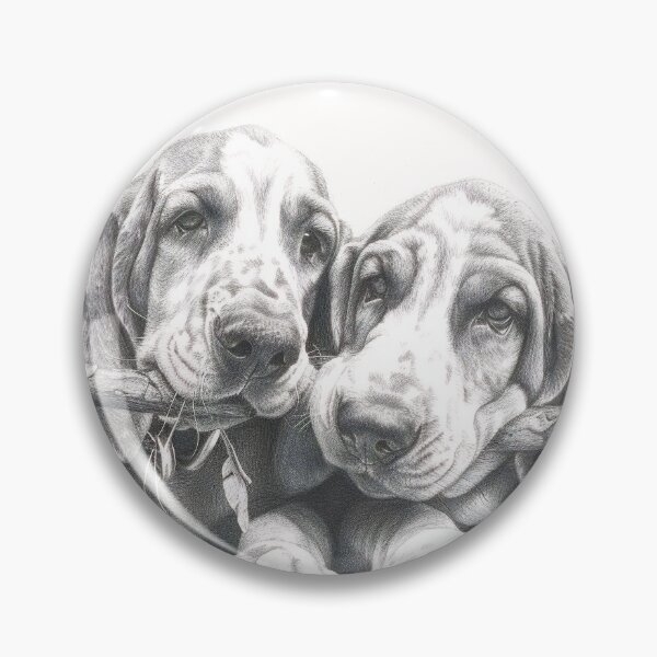 Item preview, Black and white Bloodhound pencil drawing designed and sold by Pencil-Art.