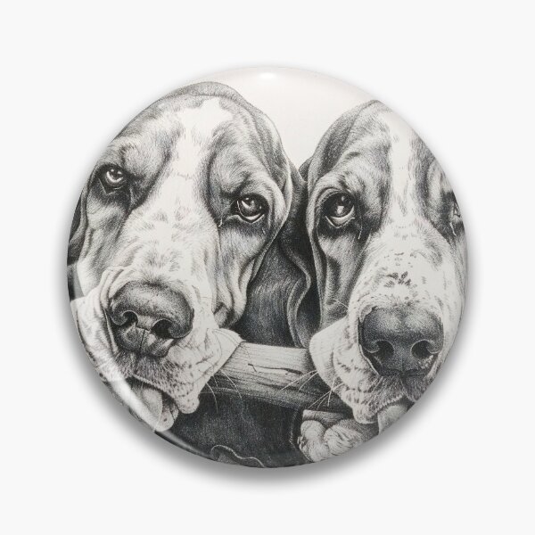 Item preview, Black and white Bloodhound pencil drawing designed and sold by Pencil-Art.