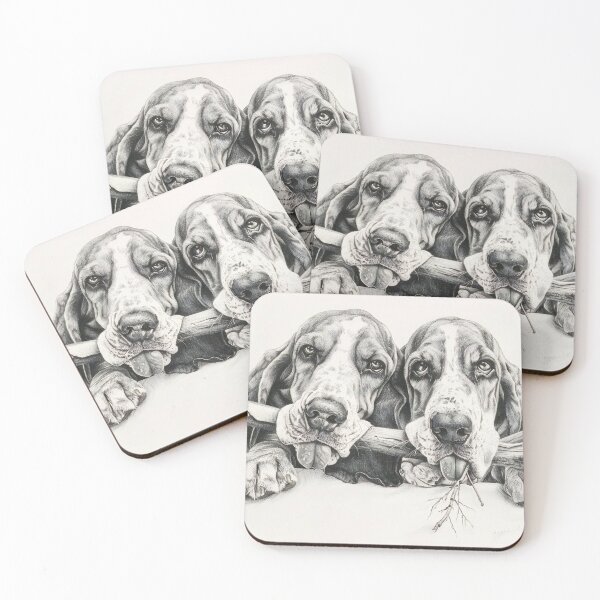 Item preview, Black and white Bloodhound pencil drawing designed and sold by Pencil-Art.