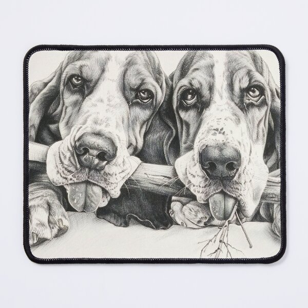 Item preview, Black and white Bloodhound pencil drawing designed and sold by Pencil-Art.