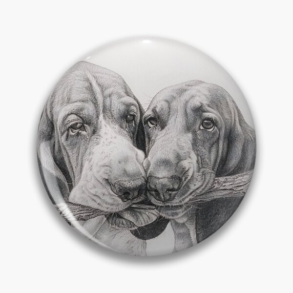 Item preview, Black and white Bloodhound pencil drawing designed and sold by Pencil-Art.