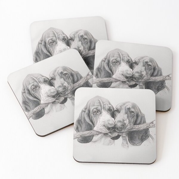 Item preview, Black and white Bloodhound pencil drawing designed and sold by Pencil-Art.
