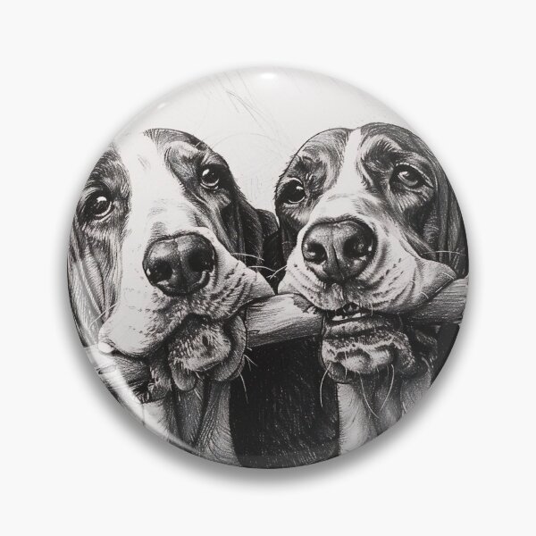 Item preview, Black and white Bloodhound pencil drawing designed and sold by Pencil-Art.